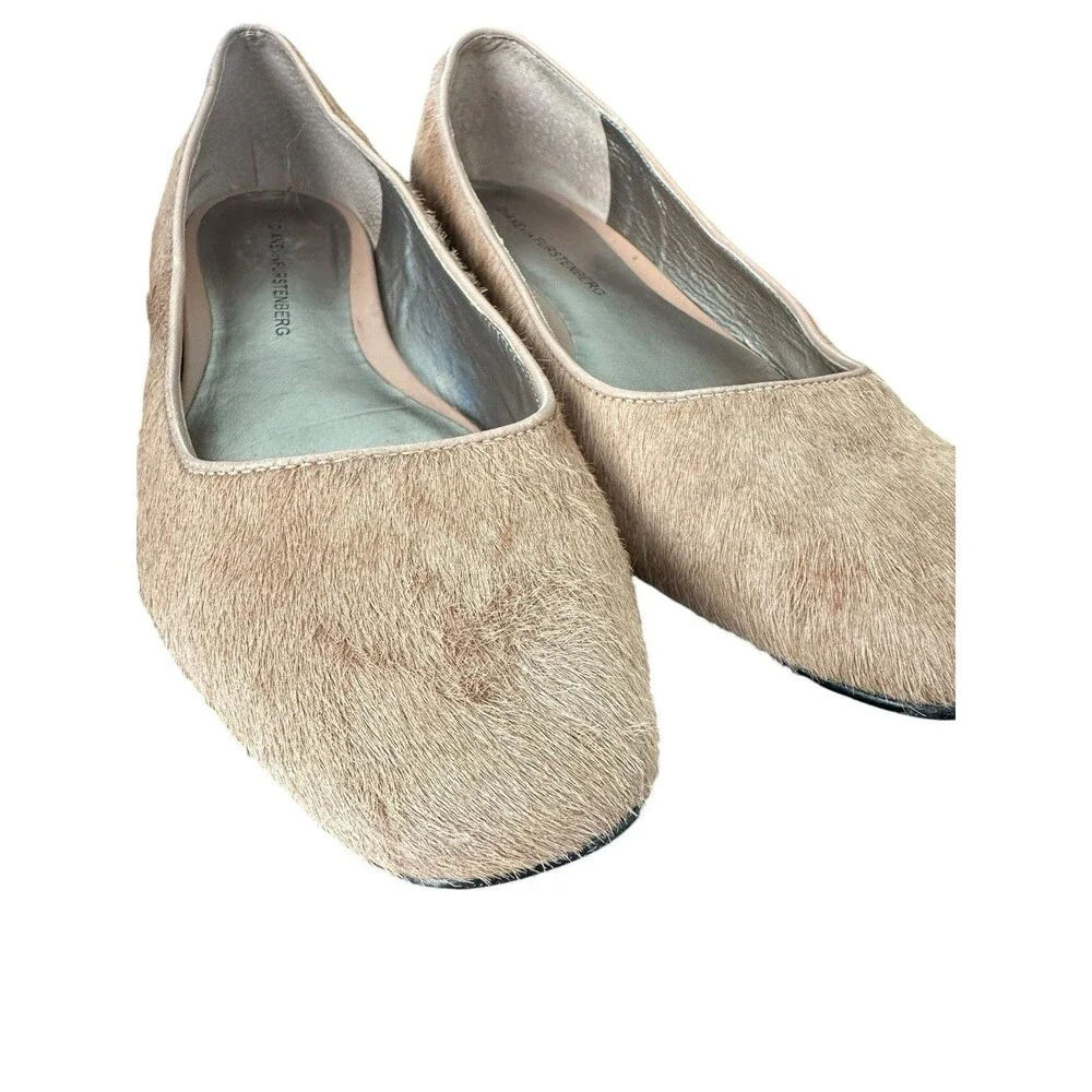 Diane von Furstenberg DVF Camel Calf Hair Ballet Flats Tan Sz 7.5 M Brazil